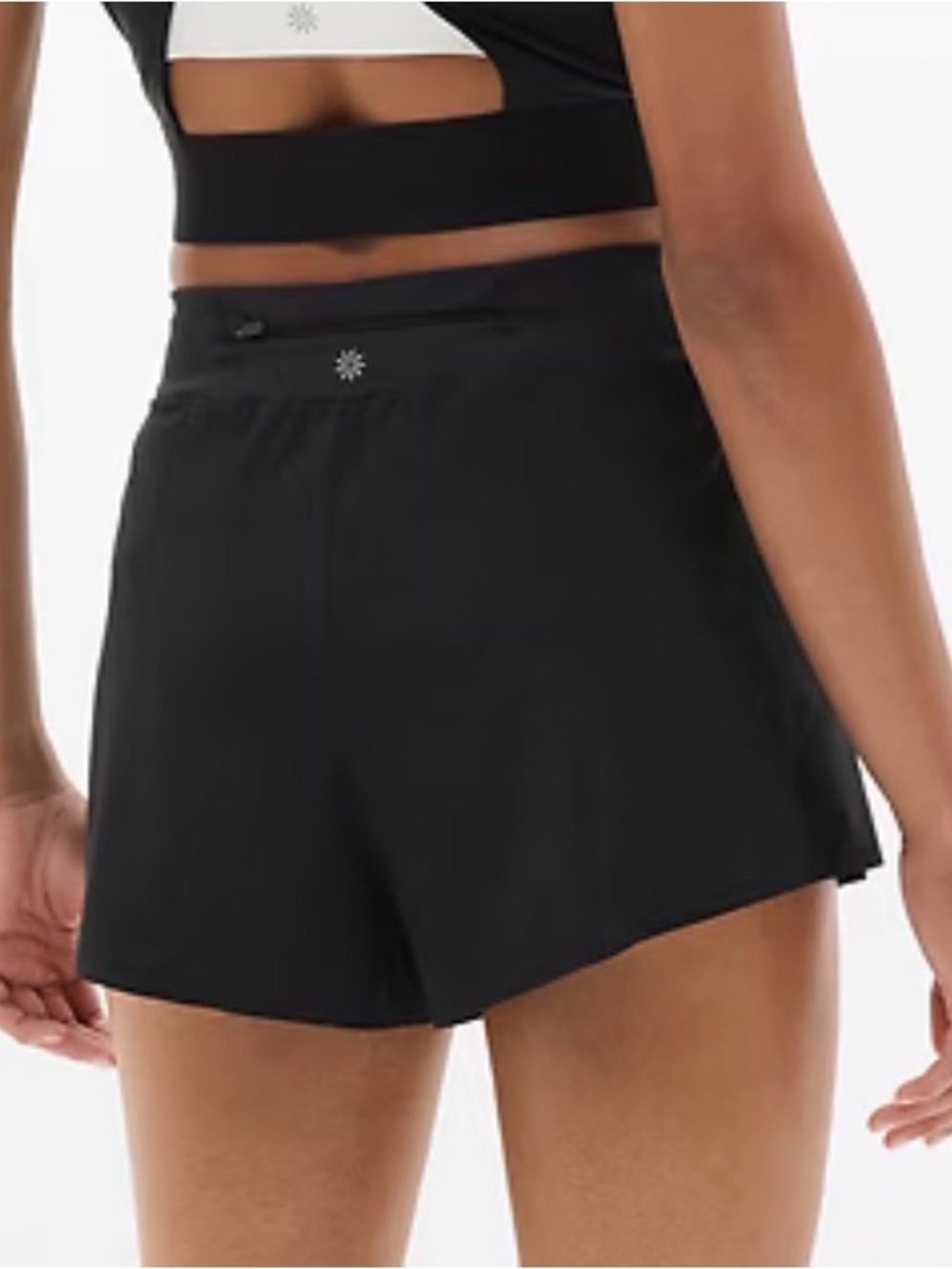Athleta Black Fast Route Mid Rise 2" Run Short Large 💎EUC Retail $69